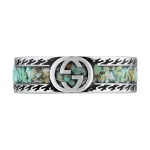 GUCCI GG 925 Sterling Silver Enamel Rings Women's