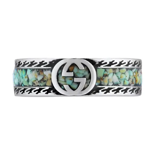 GUCCI GG 925 Sterling Silver Enamel Rings Women's
