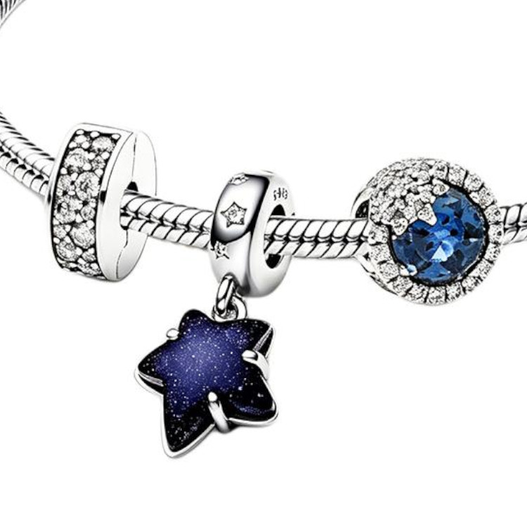 Женский браслет Pandora DIY 925 (серебристо-синий) — фото 2