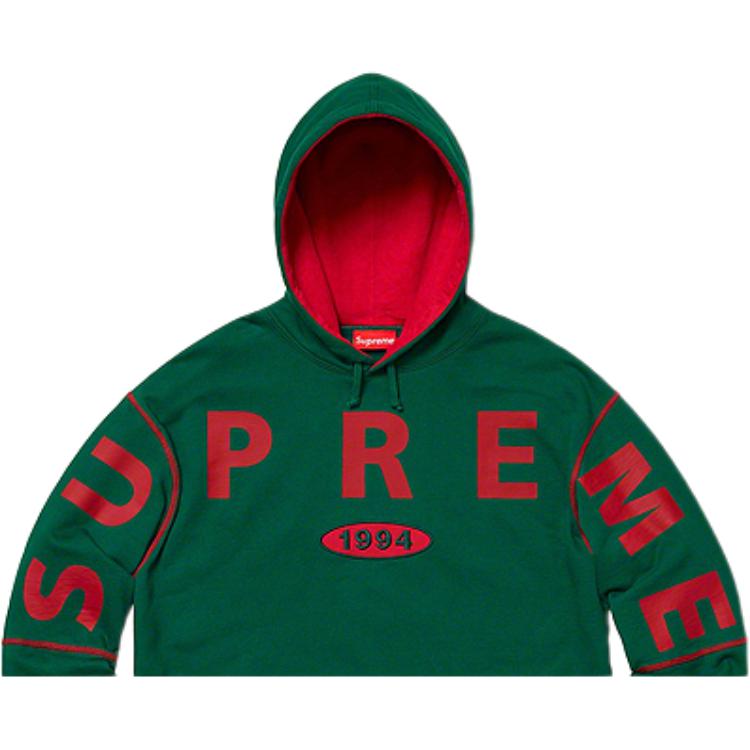 Худи Supreme FW19 Week 1 Spread Logo Hooded Sweatshirt (зеленое) — фото 4