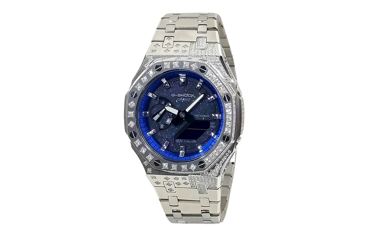 CASIO Men Liquid Crystal/Analog Dual Display Series 44mm Blue Watch