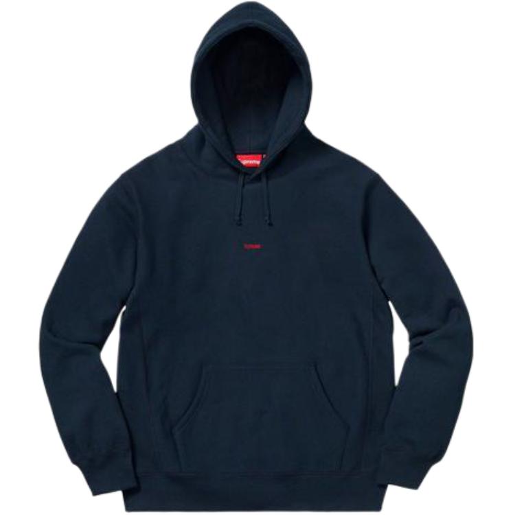 Худи Supreme FW19 Week 9 Micro Logo Hooded Sweatshirt (темно-синее) — фото 7