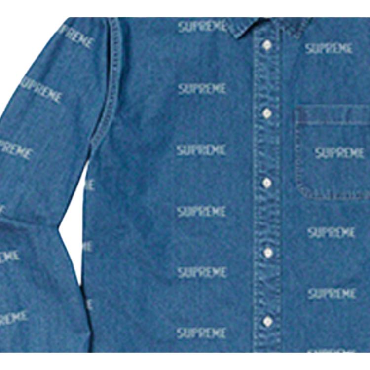 Унисекс рубашка Supreme SS19 (синий) — фото 3