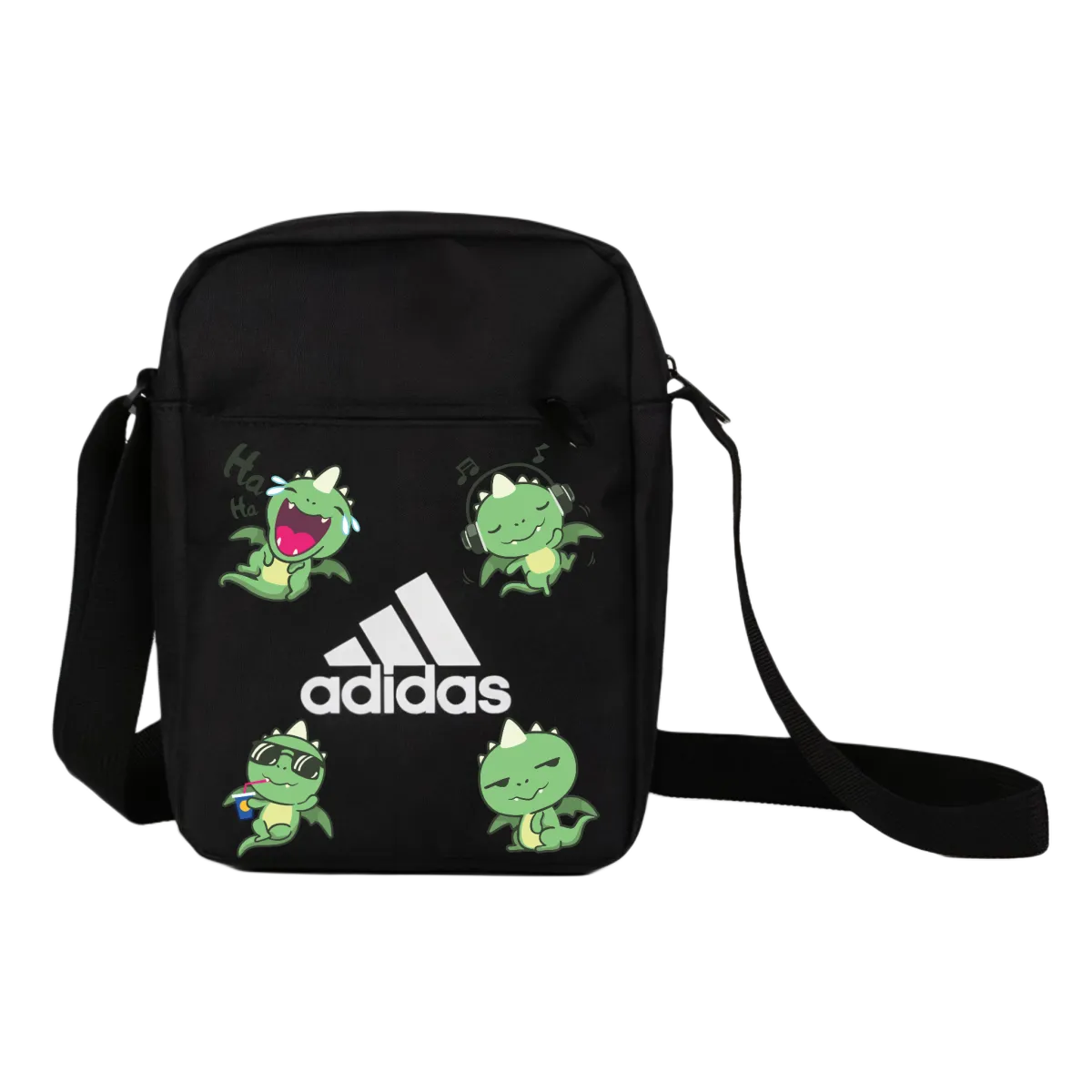 Adidas Recycled Polyester Plain Weave Fabric Crossbody Bags Regular Unisex Black