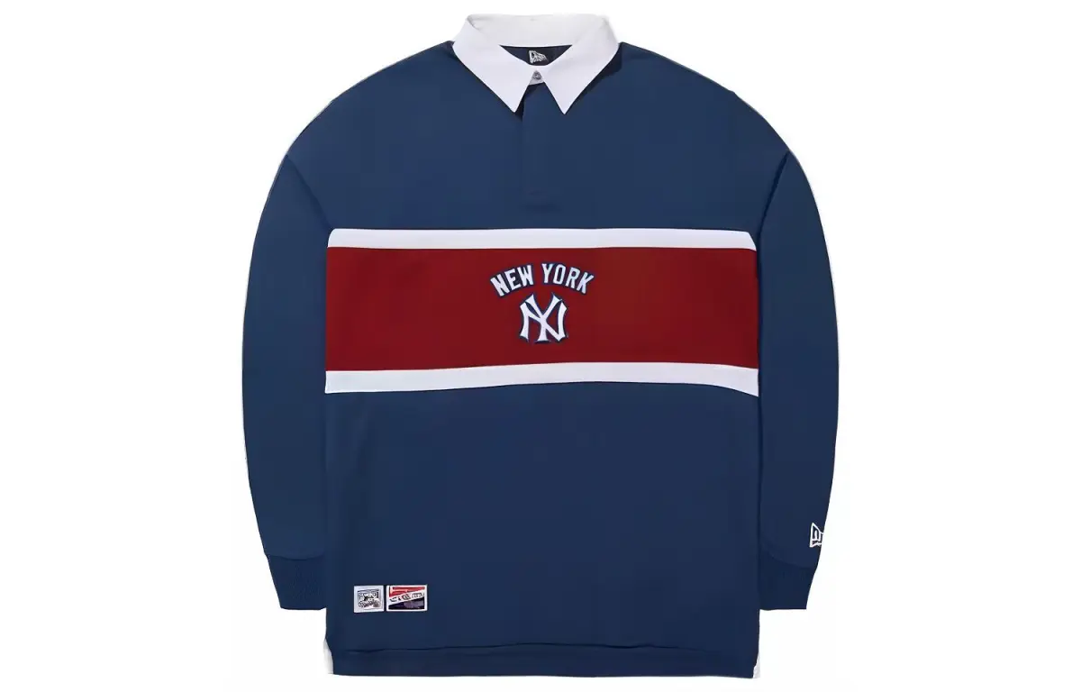 New Era Polo Shirts Unisex Navy Blue Polo Collar Moderate Straight Fit