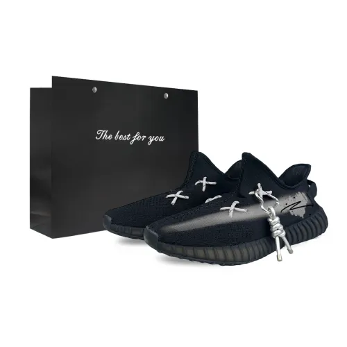 Adidas Originals Yeezy Boost 350 V2 Slip Resistant Abrasion Resistant Low top Casual Shoes Unisex Black Gray