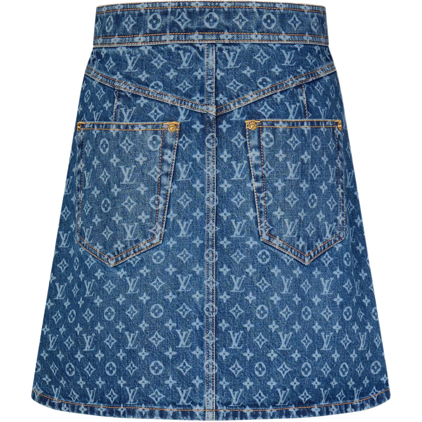 Женская юбка Louis Vuitton Monogram SS26 Resort (синяя) — фото 2