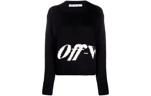 OFF WHITE Dinosaur Series Sweaters Women's Black Crew Neck Moderate Other