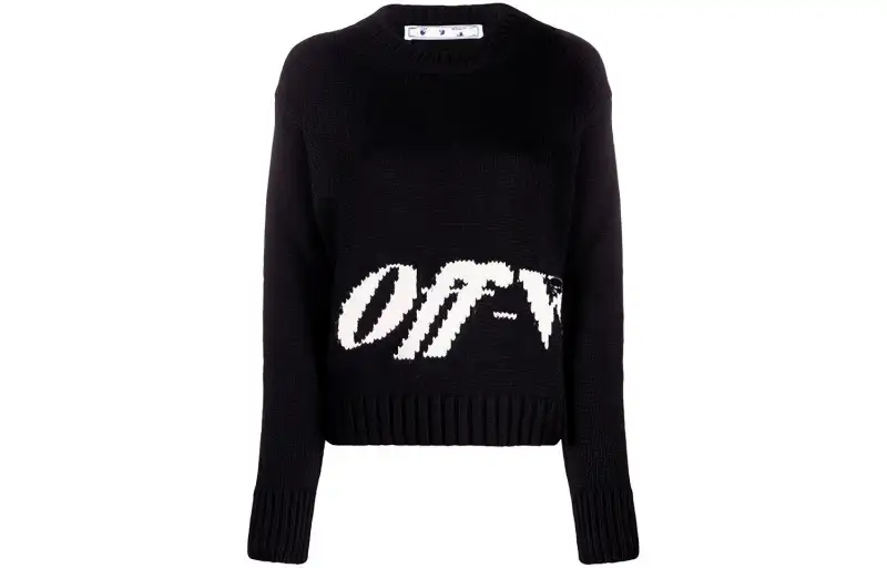 OFF WHITE Dinosaur Series Sweaters Women's Black Crew Neck Moderate Other