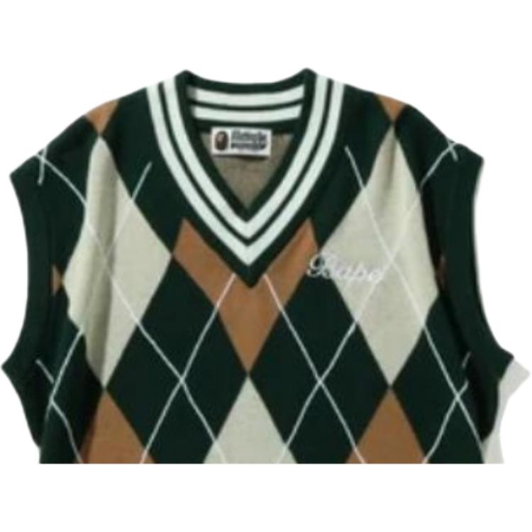 Женский жилет A BATHING APE BAPE Embroidery Argyle Knit Vest (разноцветный) — фото 3