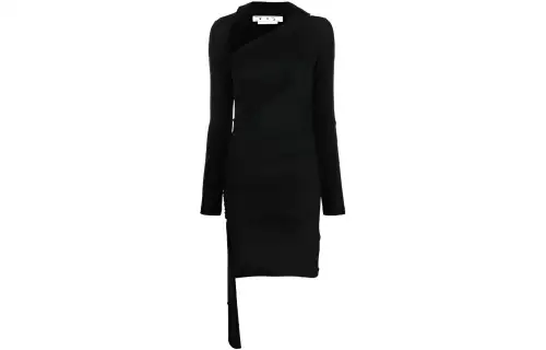 OFF-WHITE asymmetric ruched minidress