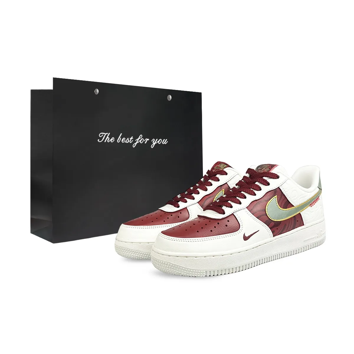 Nike Air Force 1 Slip Resistant Abrasion Resistant Slip Resistant Abrasion Resistant Low top Skateboard Shoes Unisex