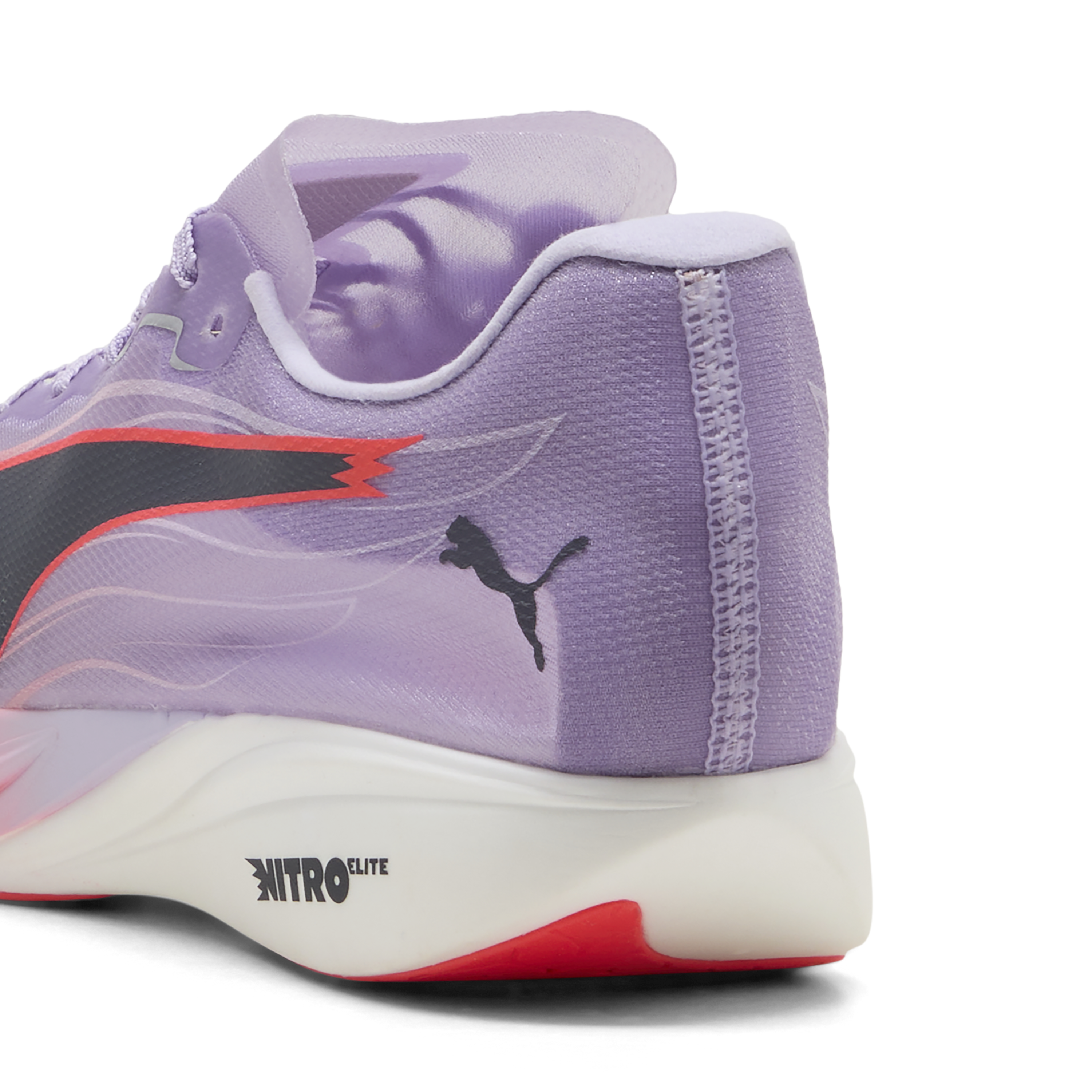 Кроссовки PUMA FAST-FWD Nitro Elite 2 (белые) — Светло-фиолетовый / чёрный / красный — фото 6