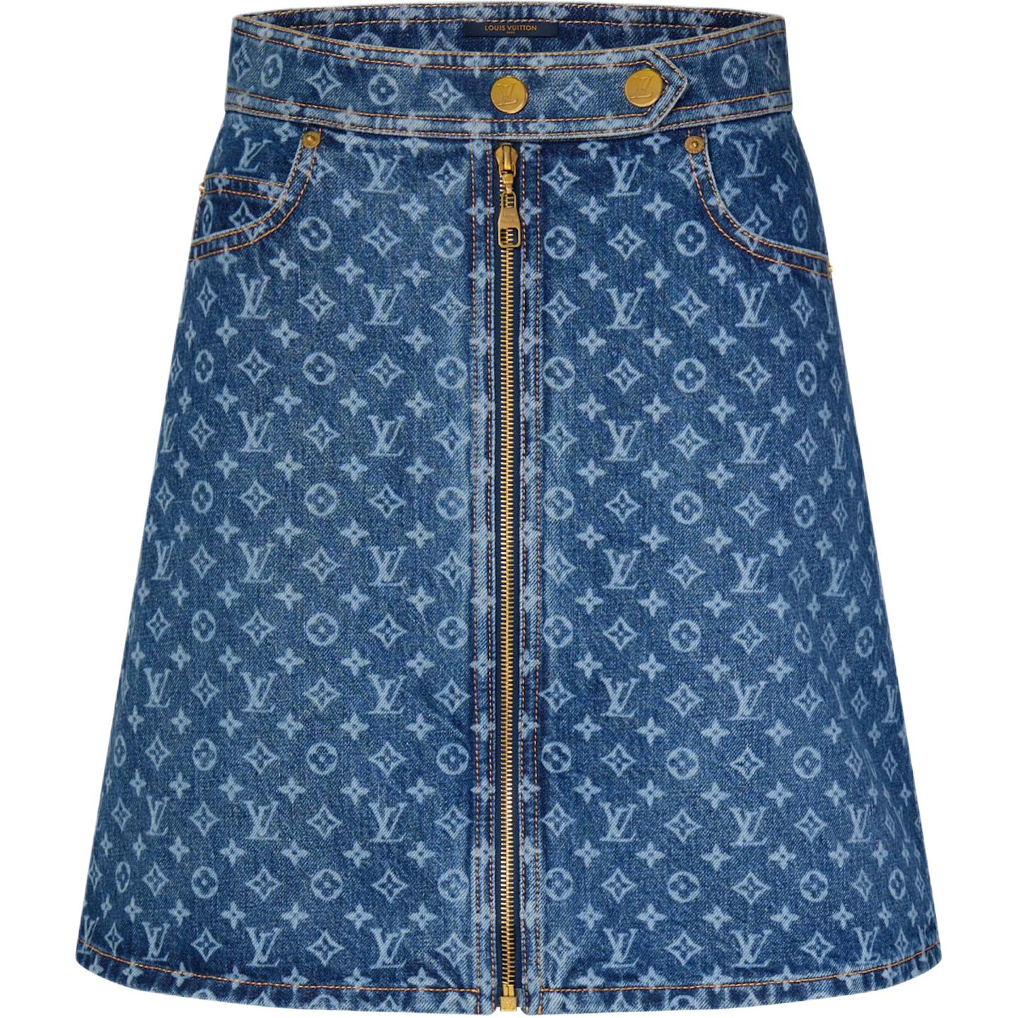 Женская юбка Louis Vuitton Monogram SS26 Resort (синяя)