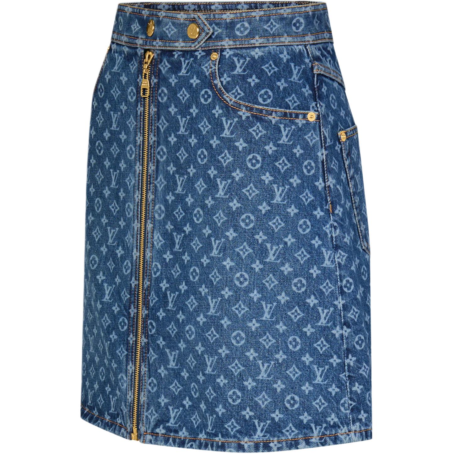 Женская юбка Louis Vuitton Monogram SS26 Resort (синяя) — фото 3