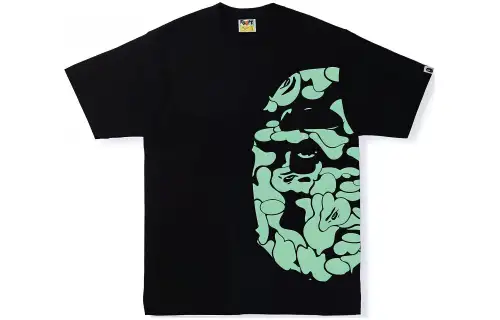 Bape Text Code Camo Side Big Ape Head Tee
