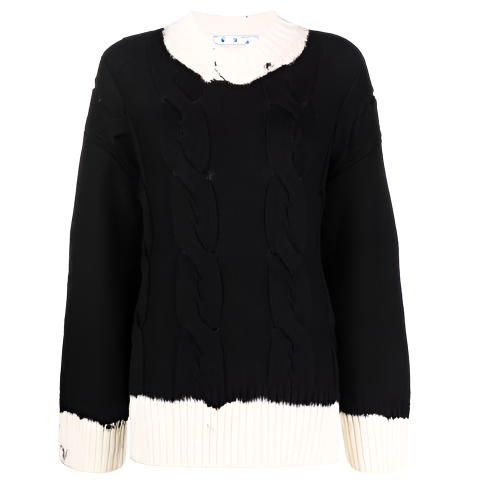 OFF WHITE Dinosaur Series Sweaters Women's Black Crew Neck Moderate Other