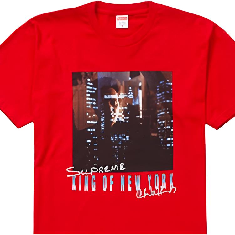 Футболка Supreme SS19 Christopher Walken King Of New York Tee Red (красная) — фото 4