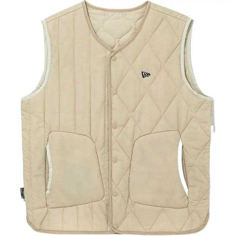 New Era Vests Men's Beige V-neck Moderate Other