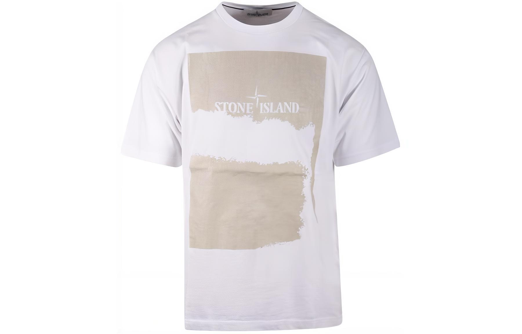 Мужская футболка Stone Island Logo (белая)