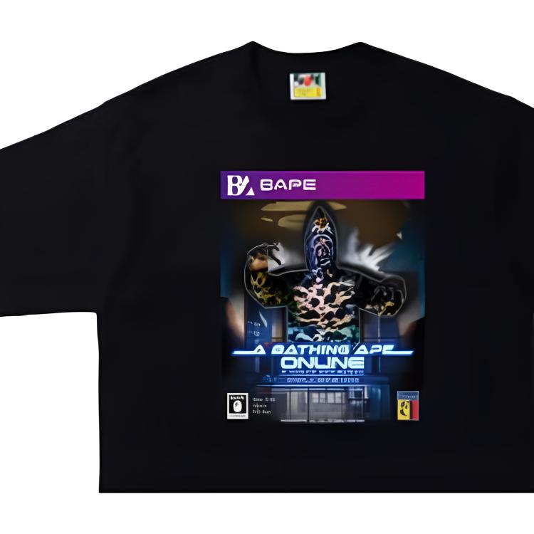 Мужская футболка A BATHING APE Game Package (белая) — Черный — фото 5