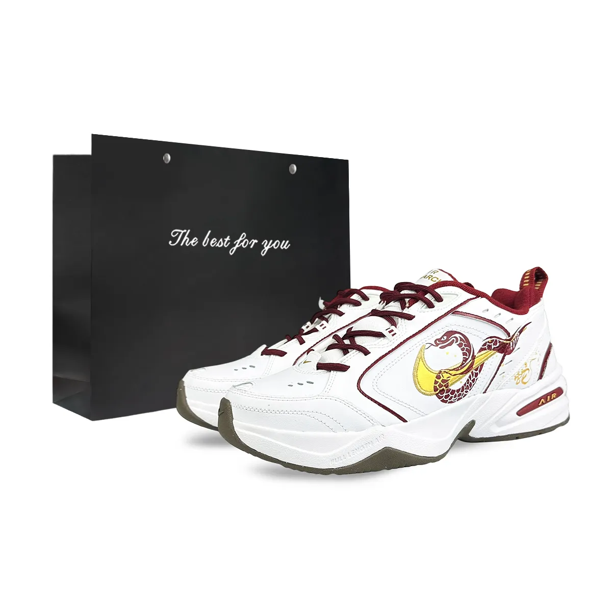 Nike Air Monarch 4 Slip Resistant Abrasion Resistant Low top Casual Shoes Unisex White