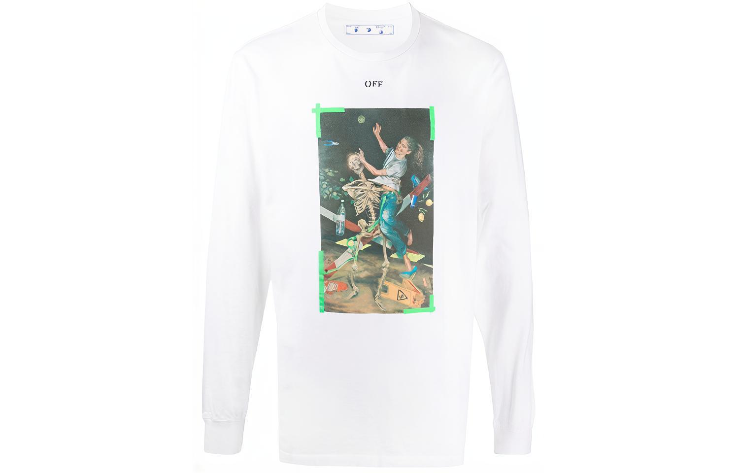 OFF WHITE FW20 T Shirts Men's White Crew Neck Moderate Straight Fit