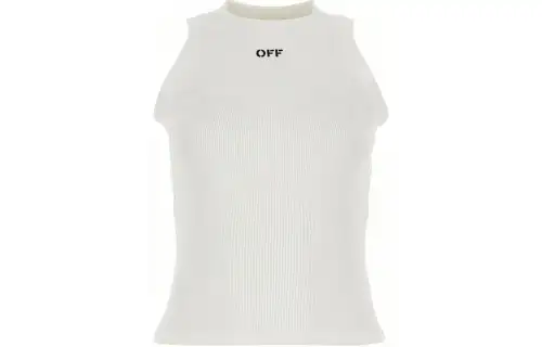 OFF-WHITE embroidered-logo ribbed tank top