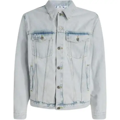OFF WHITE Logo Detailed Buttoned Denim Jacket
