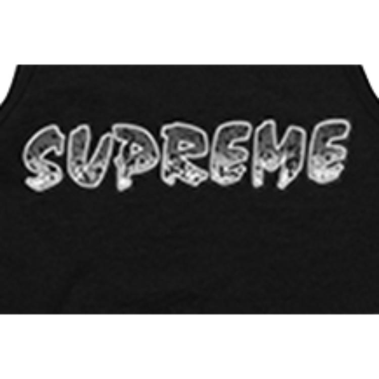 Майка Supreme SS18 Supreme SS18 Splatter Tank Top Black Logo (черная) — фото 2