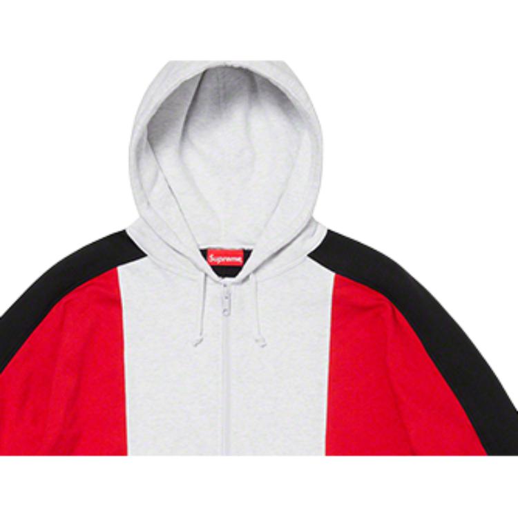 Худи Supreme SS20 Week 3 Color Blocked Zip Up (светло-серое) — фото 3