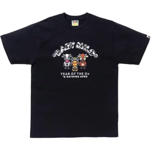 A BATHING APE T Shirts Men's Crew Neck Moderate Straight Fit
