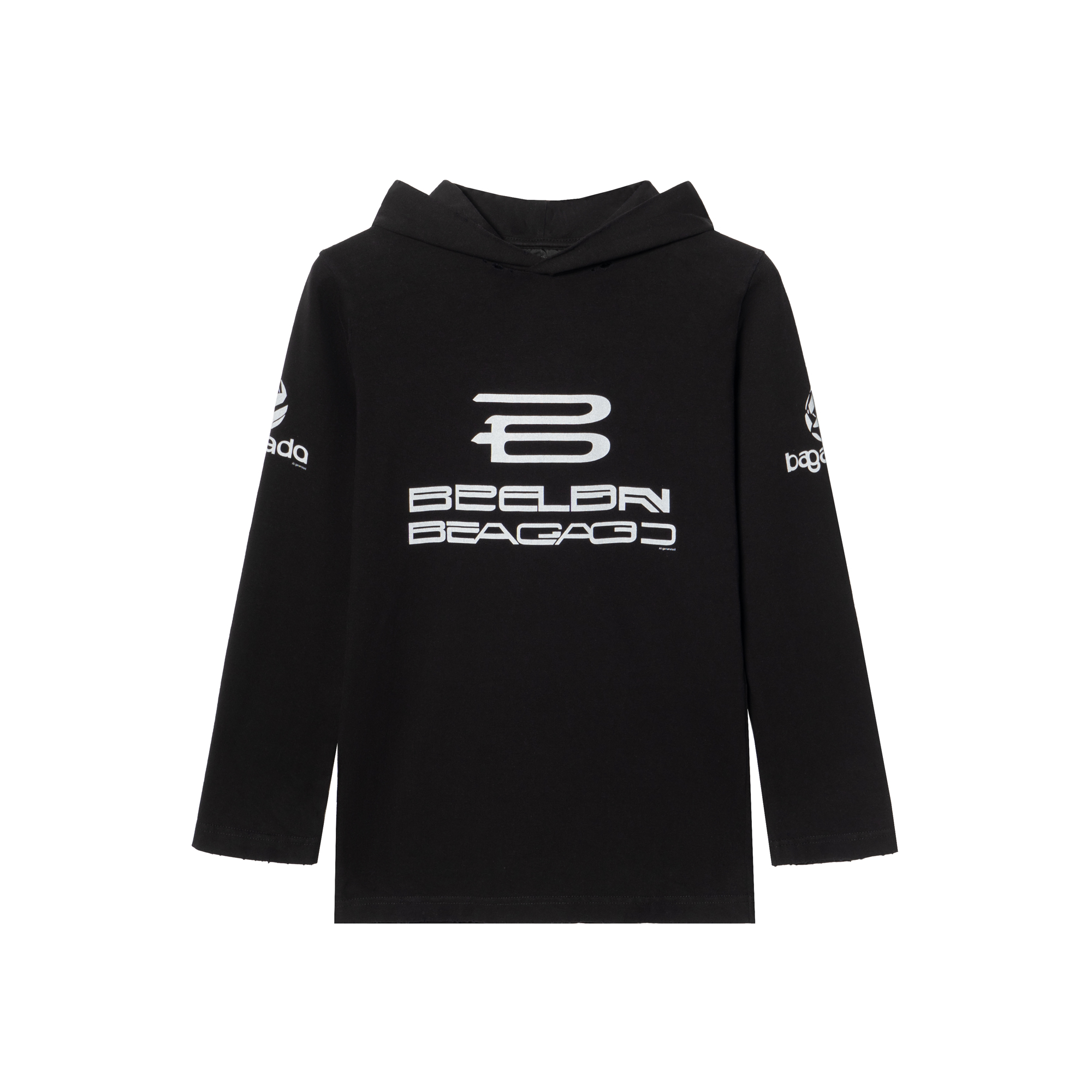 Мужское худи Balenciaga Regular Fit (черное)