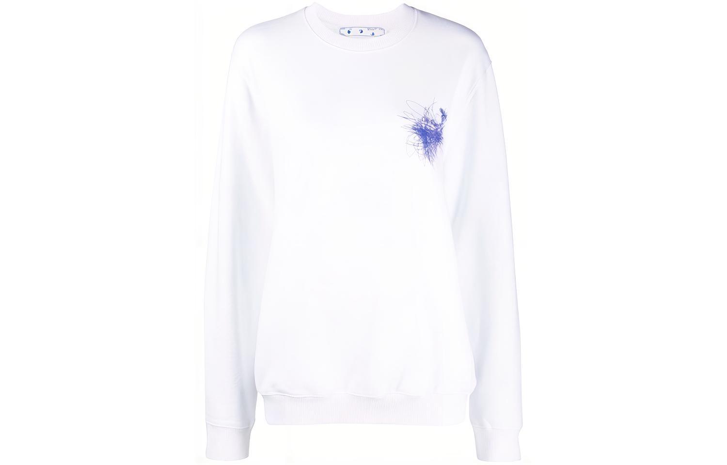 OFF WHITE Dinosaur Series Sweatshirts Women's White Crew Neck Moderate Regular