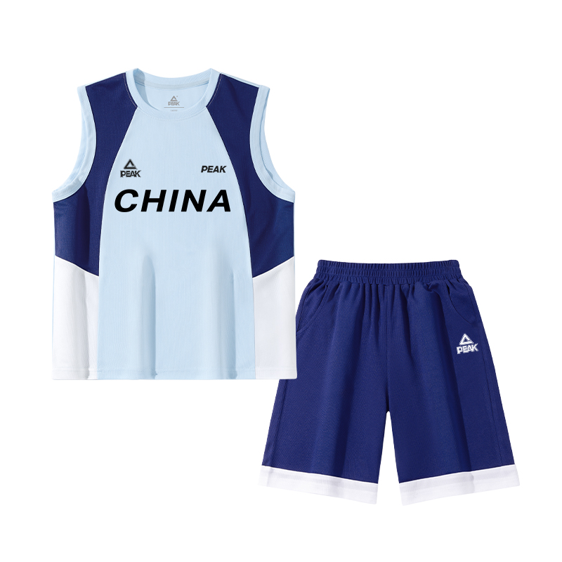 Comfortable summer quick dry sports suit, breathable basketball vest for boys sleevless, light and thin children's set for gym for training, loose fit, for running