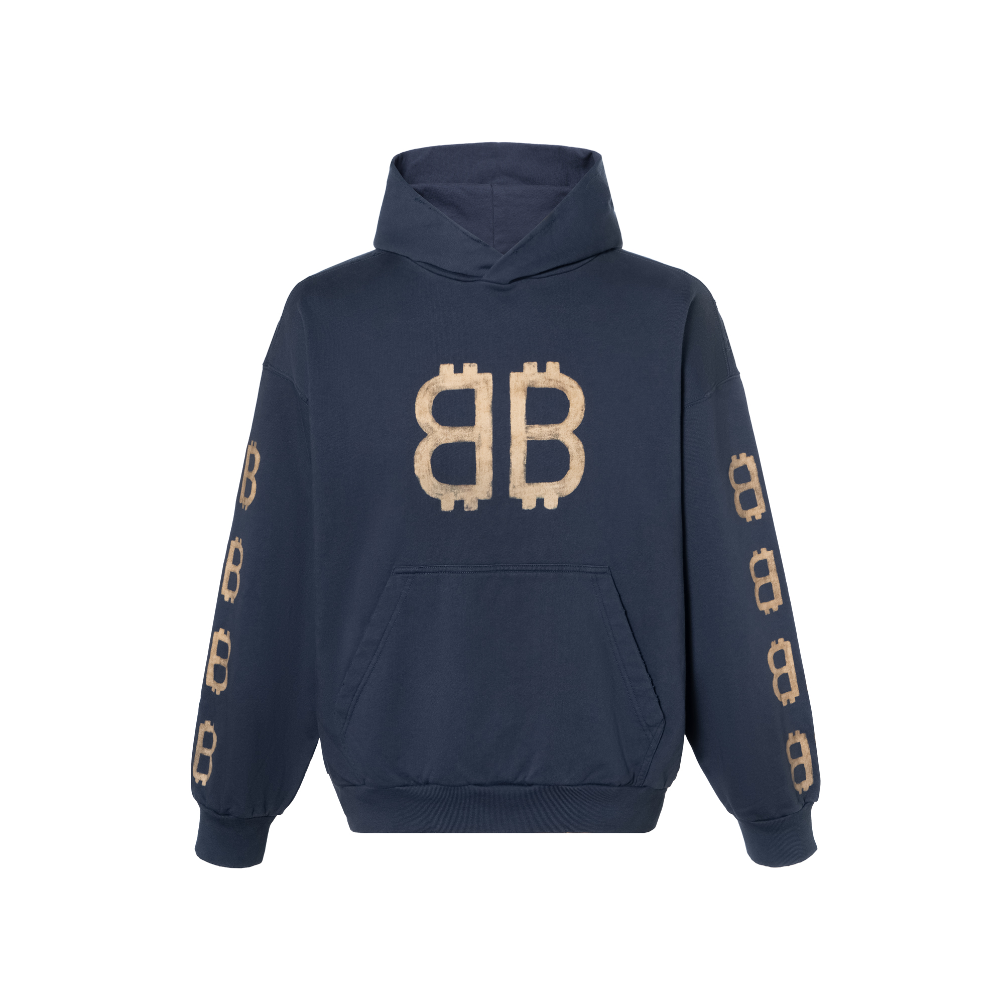 Худи Balenciaga FW24 Logo Hoodie (синее)