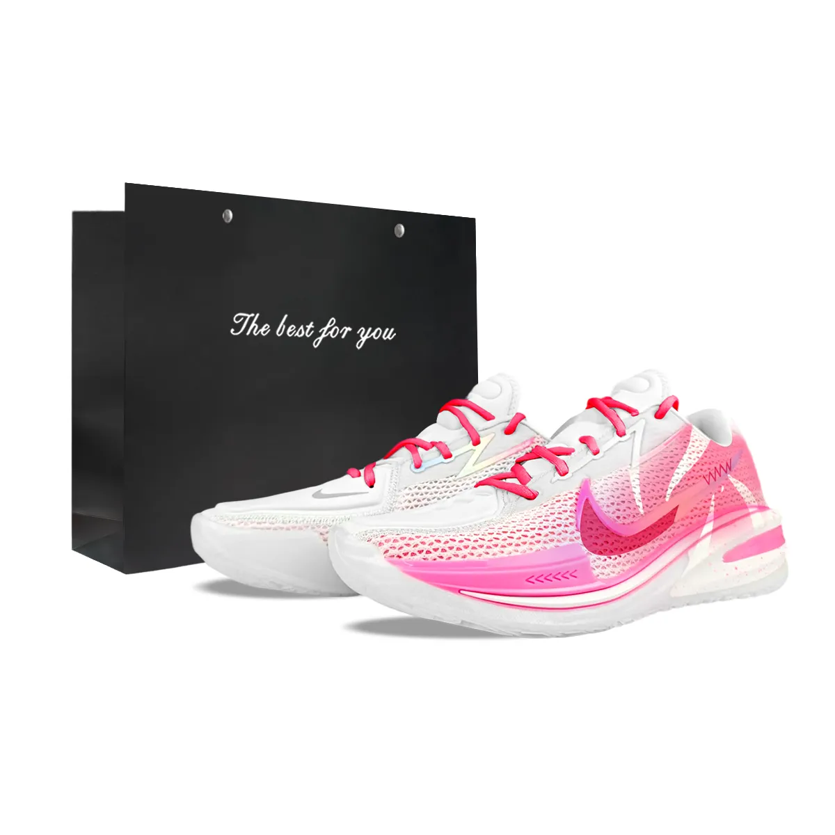 Nike Air Zoom G.T. Cut 1 Think Pink EP Abrasion Resistant Low top Basketball Shoes Men's Pink White
