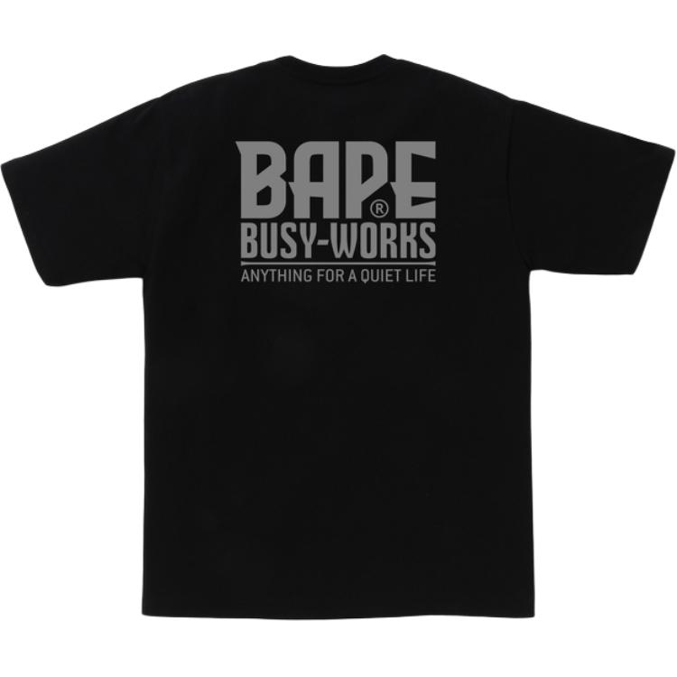 Мужская футболка A BATHING APE SS25 Reflective Letter (черная)