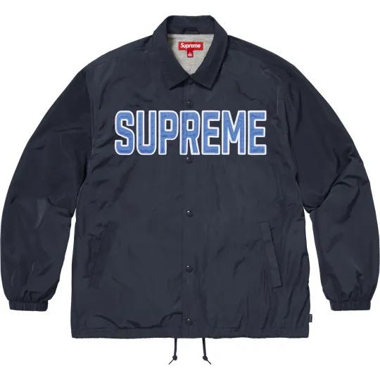 Supreme SS26 WEEK10 Тренерская куртка Spellout Классическая спортивная куртка контрастного цвета с вышитым логотипом, одинакового стиля для мужчин и женщин
