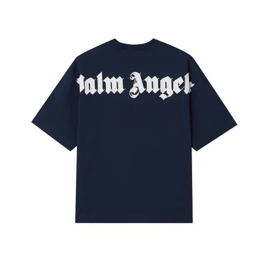 PALM ANGELS SS26 Американский уличный классический логотип с 3D трехмерным дизайном, свободный модный тренд, легкая, роскошная, универсальная, удобная летняя футболка с короткими рукавами, одинаковый стиль для мужчин и женщин