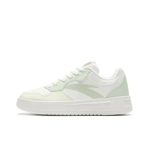 Anta Abrasion Resistant Lightweight Low top Skateboard Shoes Unisex White Yellow Green