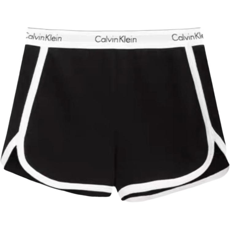 CALVIN KLEIN Modern Gravity Belt Summer Sports Circular Jacquard Home Outerwear Hot Pants Arrow Pants Slim Waist Casual Shorts Women's Space Black