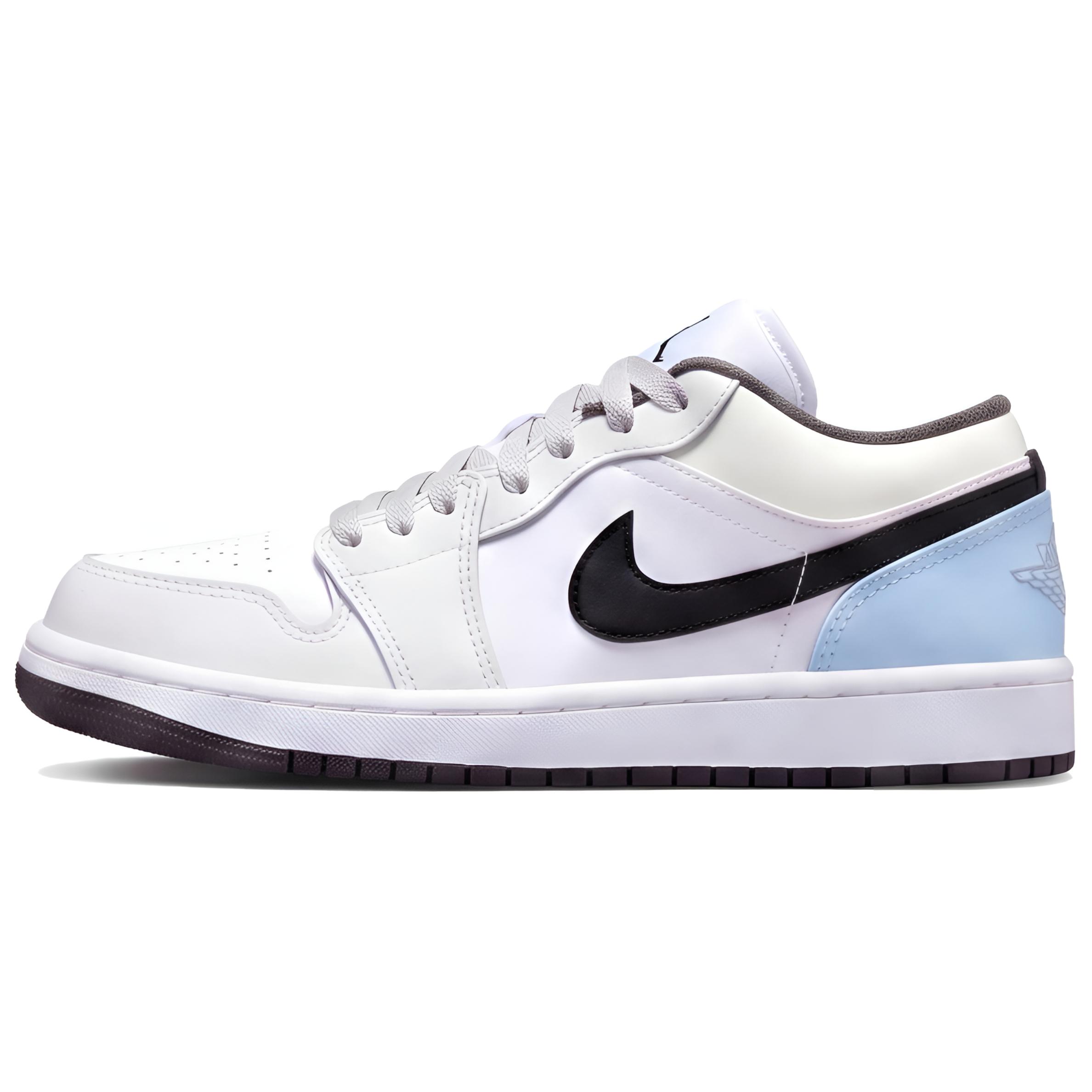 Jordan Air Jordan 1 Iron Grey Ice Blue Mist Leather Cushioning Low top Vintage Basketball Shoes Unisex Blue Green