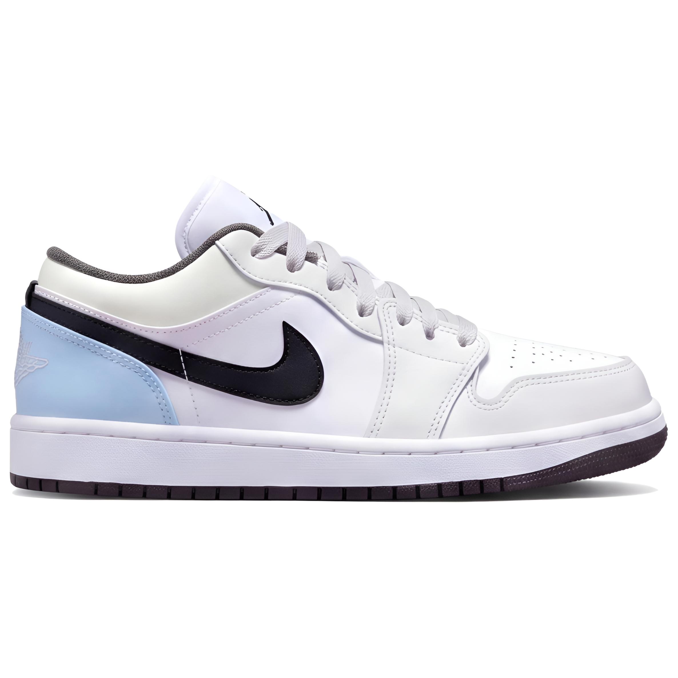 Jordan Air Jordan 1 Iron Grey Ice Blue Mist Leather Cushioning Low top Vintage Basketball Shoes Unisex Blue Green