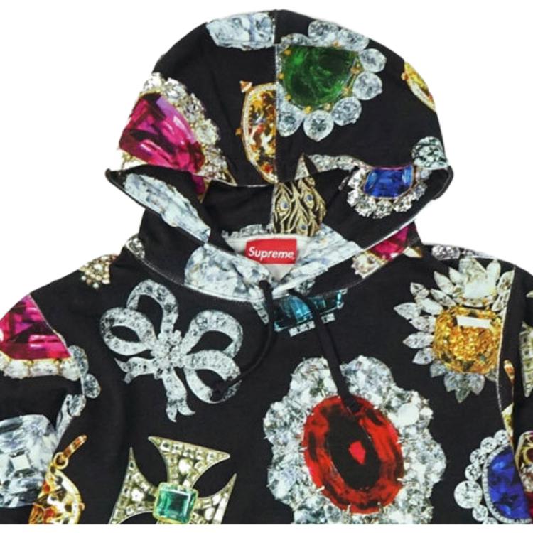 Худи Supreme FW18 Jewels Hooded Sweatshirt Black (черное) — фото 4