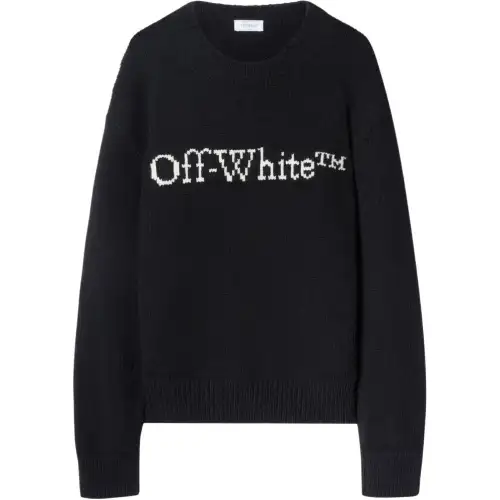 OFF-WHITE Logo Intarsia Crewneck Jumper