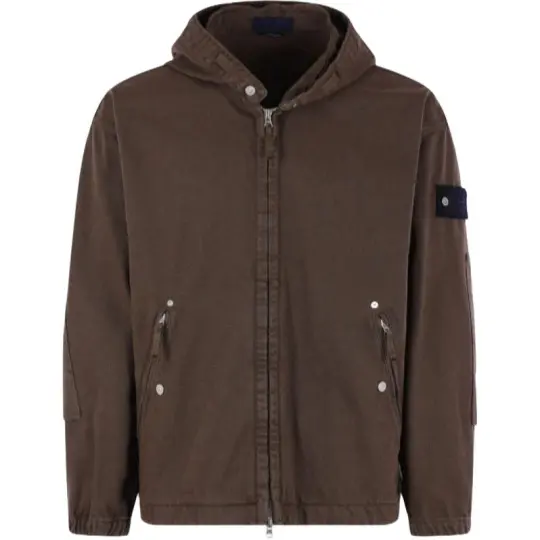 STONE ISLAND Stone Island однотонная куртка с длинными рукавами и капюшоном на молнии в мужском стиле
