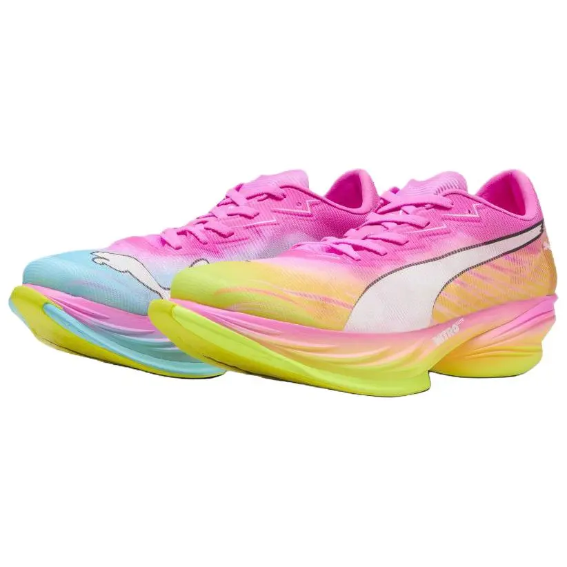 PUMA FAST R NITRO Elite 3 Slip Resistant Breathable Rebound Low top Running Shoes Men's Pink Orange