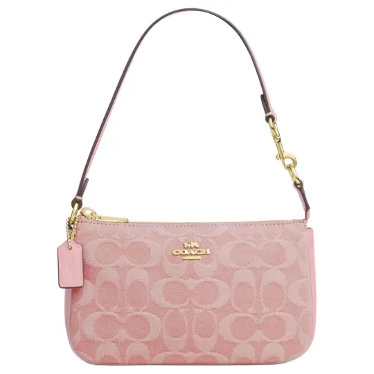 COACH Nolita 19 Metal Hardware 520, ограниченная серия, сумка для подмышек с принтом для пресбиопии, сумка на плечо, маленькая женская, светло-розовая