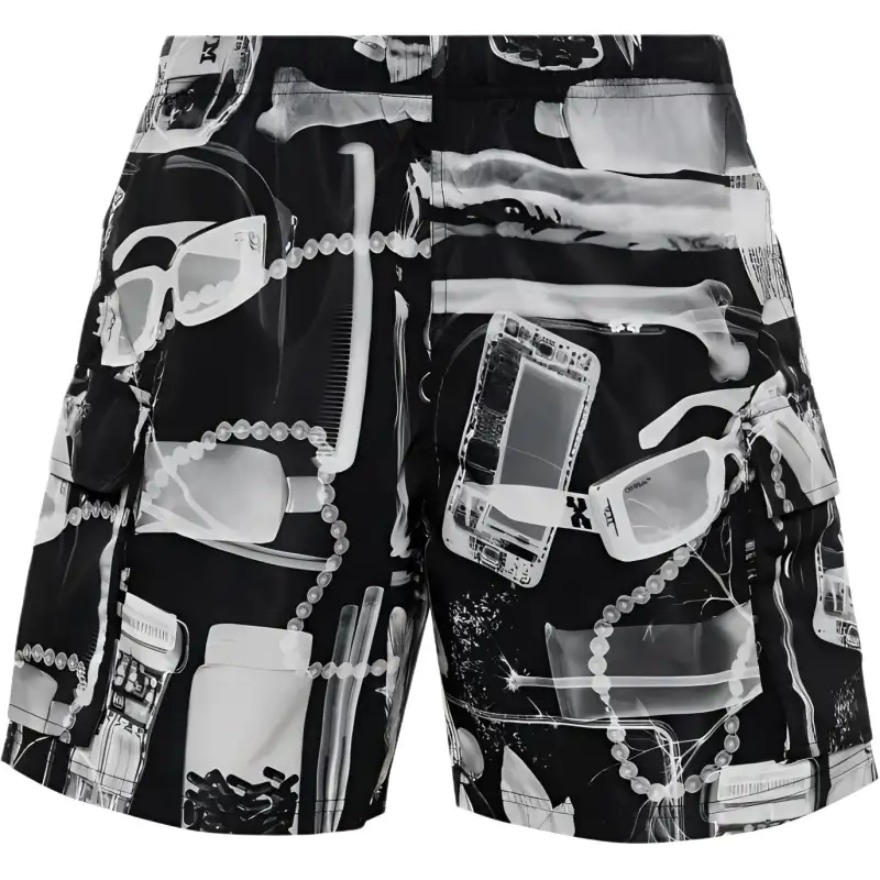 OFF WHITE Swimming Shorts Loose Fit Men's Black